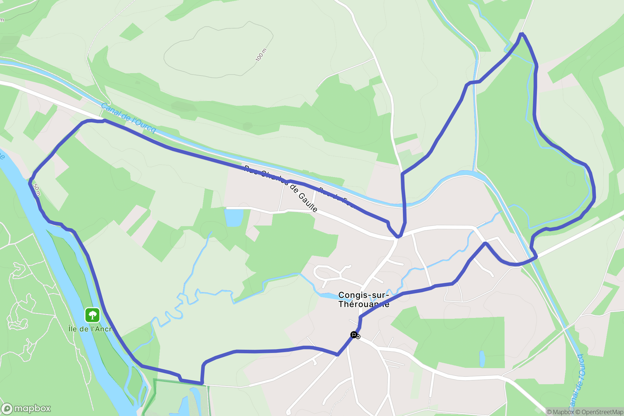 Congis-sur-Thérouanne : carte du parcours de randonnée - France