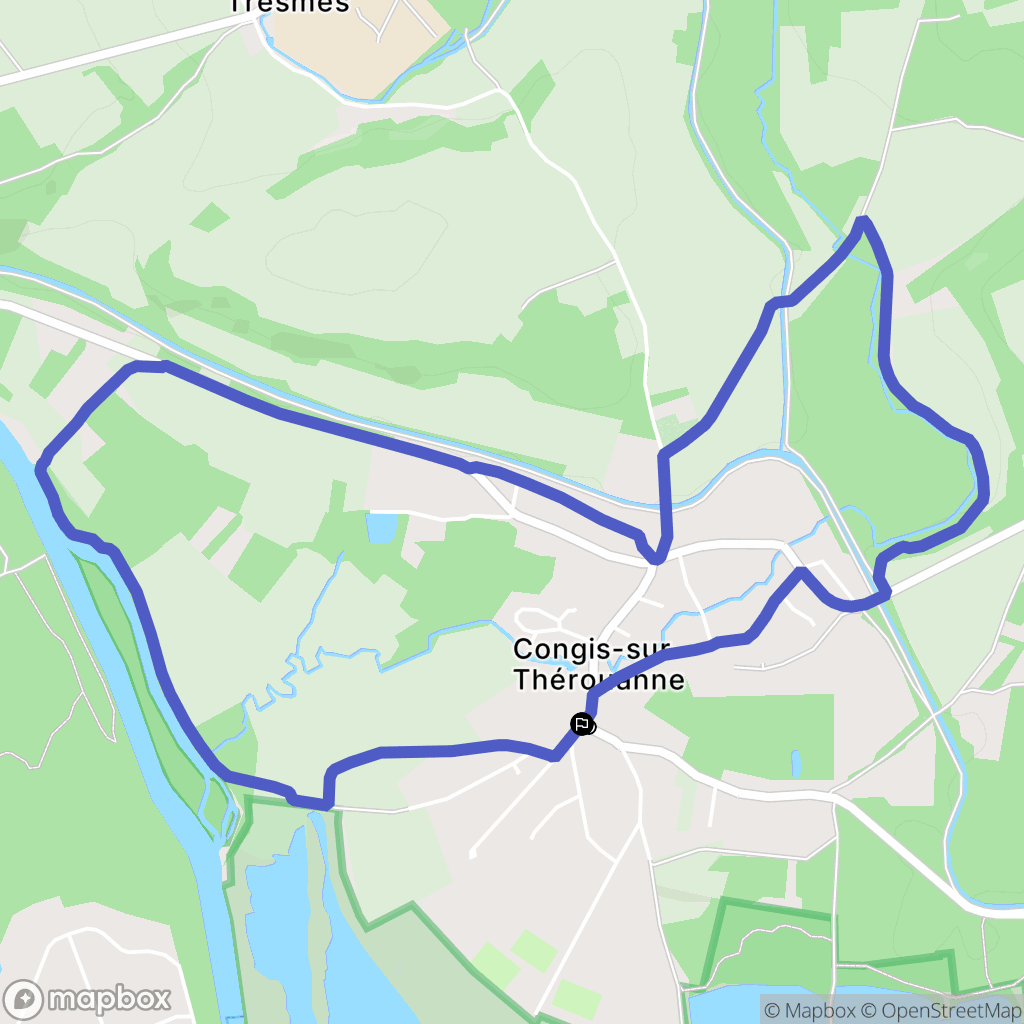 Congis-sur-Thérouanne : carte du parcours de randonnée - France