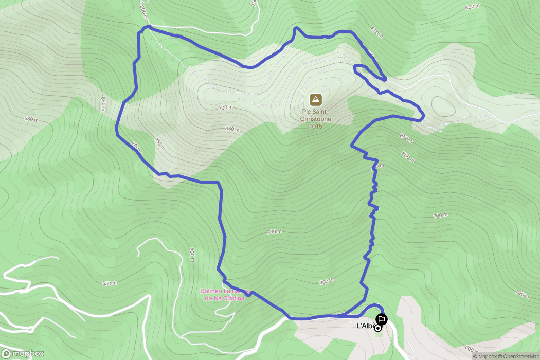 L'Albère : carte du parcours de randonnée - France