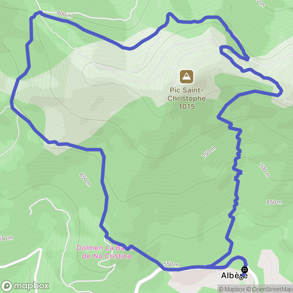 L'Albère : carte du parcours de randonnée - France