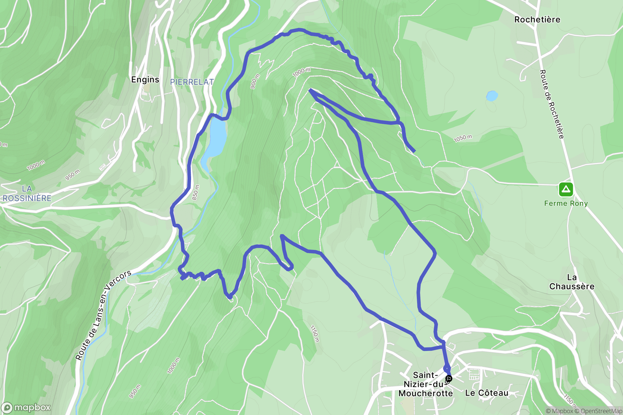 Saint-Nizier-du-Moucherotte : carte du parcours de randonnée - France