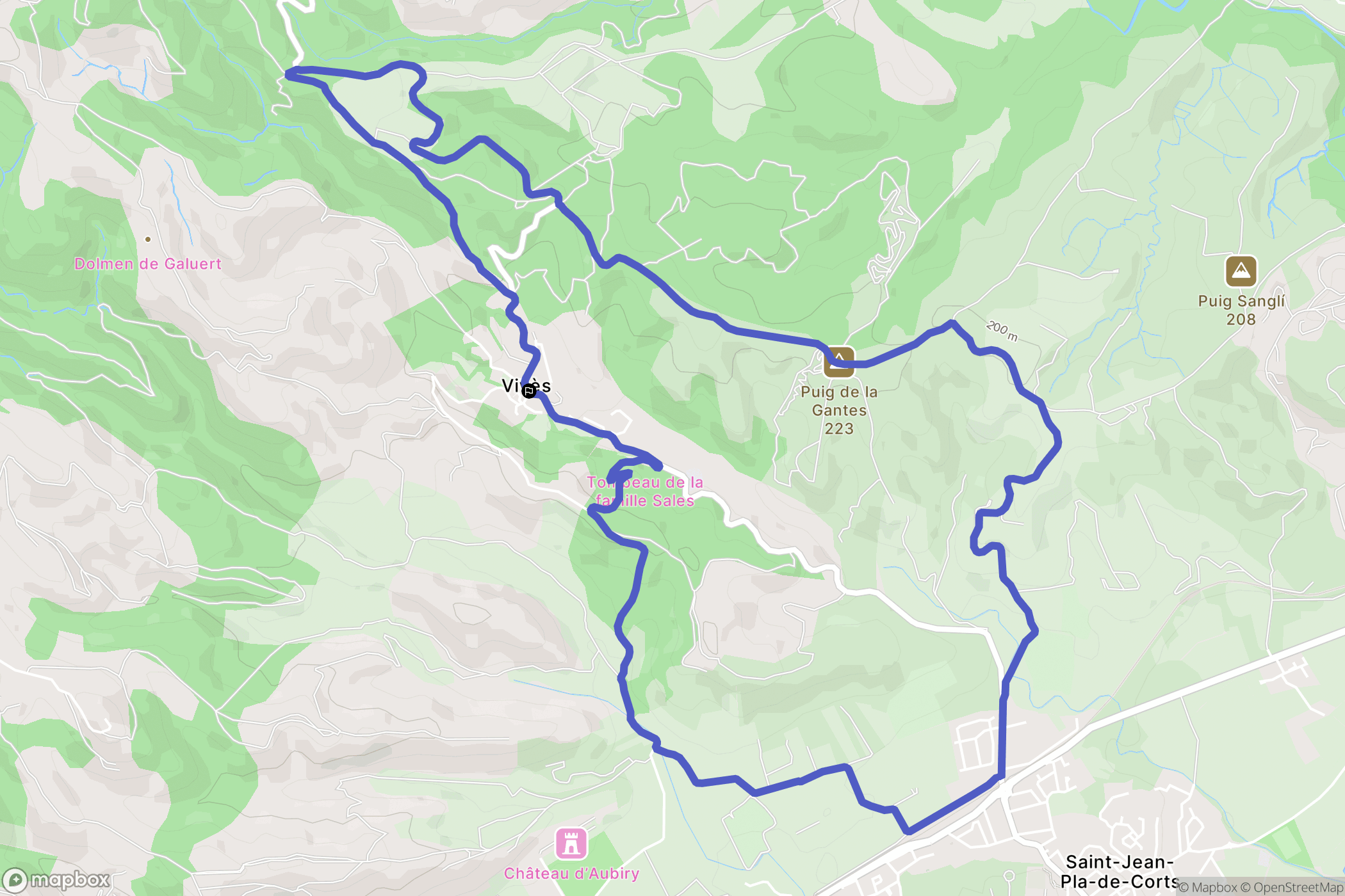 Vives : carte du parcours de randonnée - France