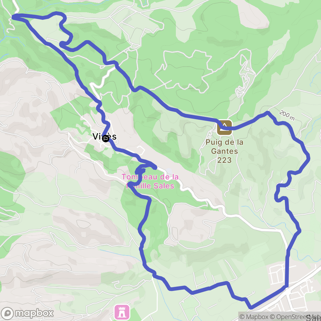 Vives : carte du parcours de randonnée - France