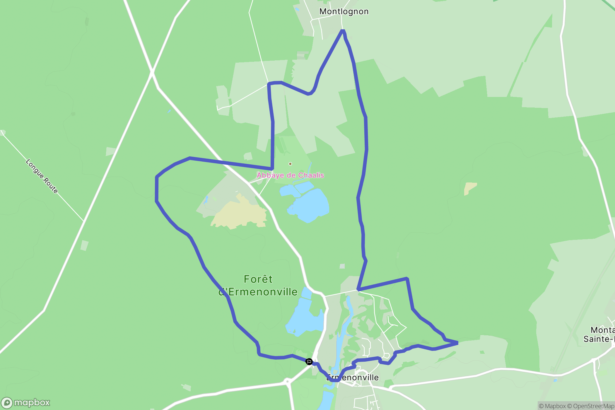 Ermenonville : carte du parcours de randonnée - France