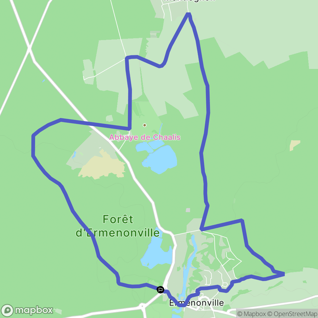 Ermenonville : carte du parcours de randonnée - France