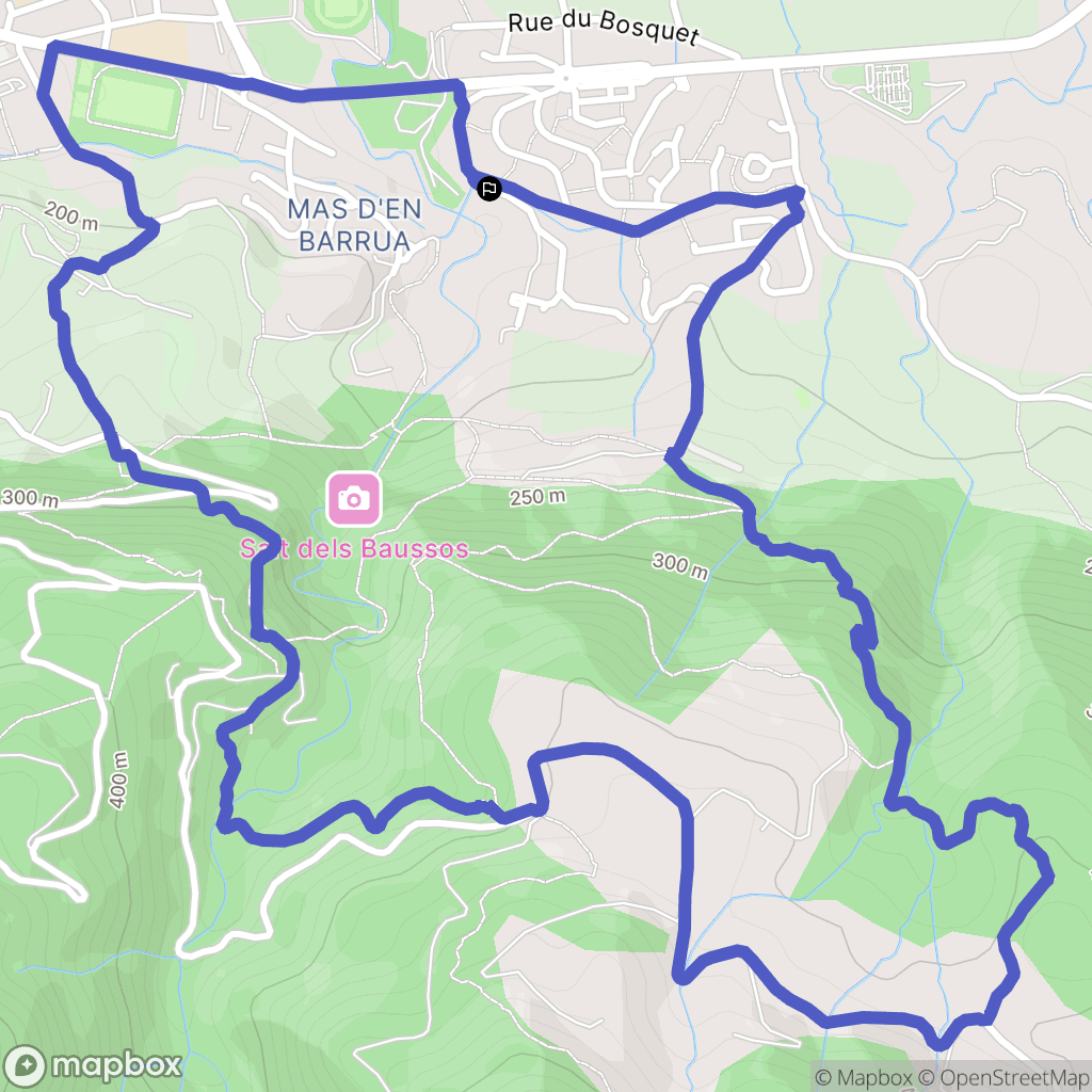 Céret : carte du parcours de randonnée - France