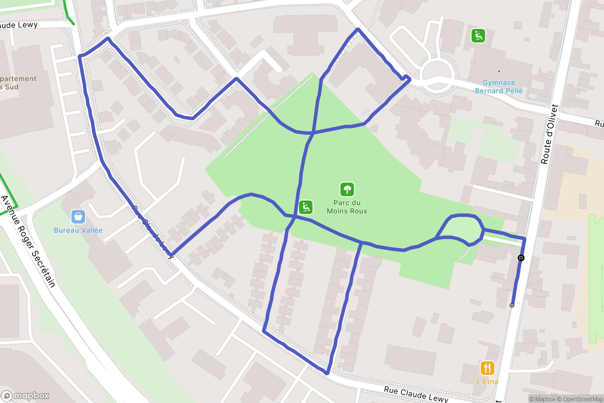 Orléans : carte du parcours de randonnée - France