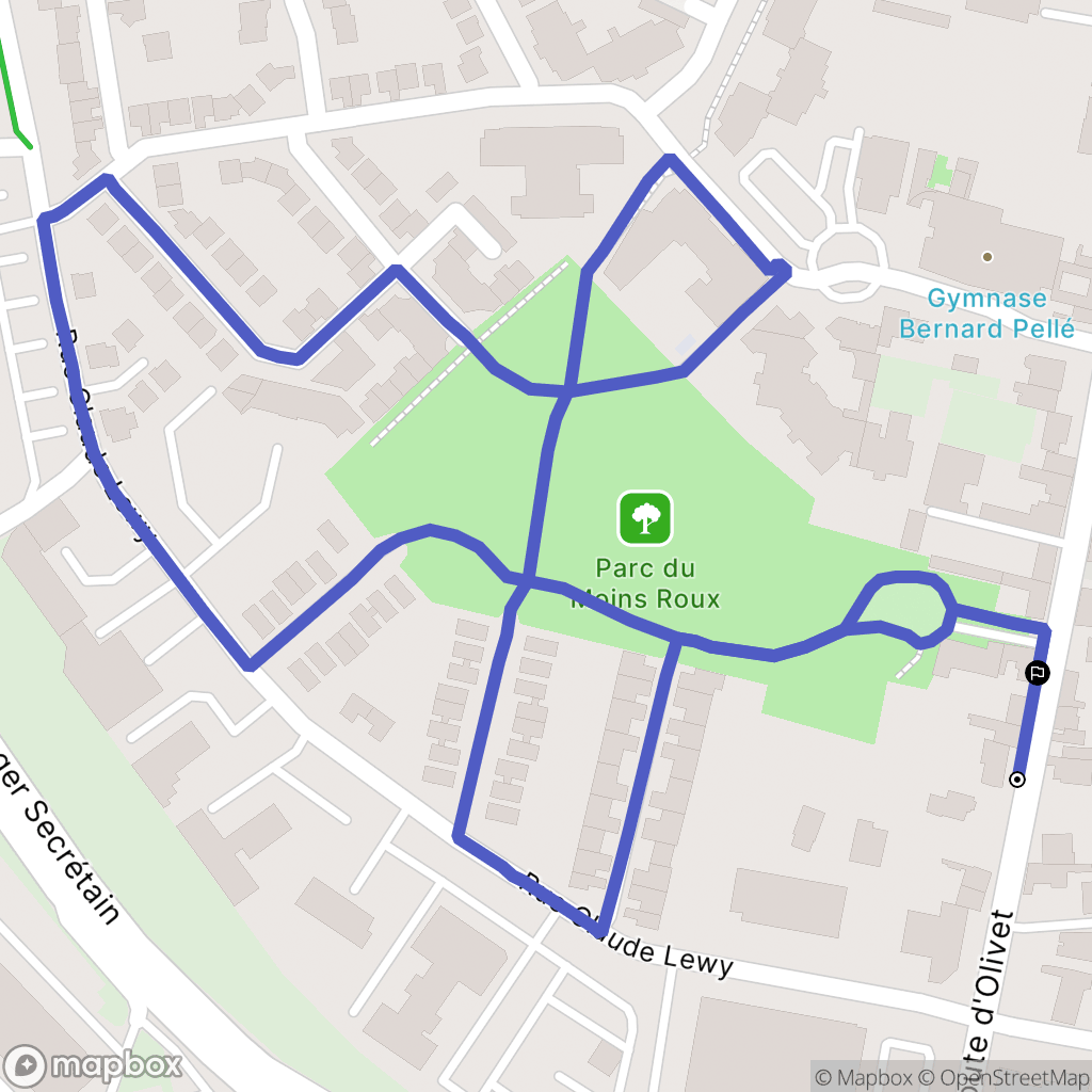 Orléans : carte du parcours de randonnée - France