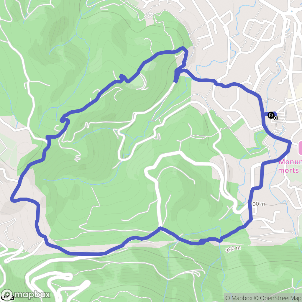 Céret : carte du parcours de randonnée - France