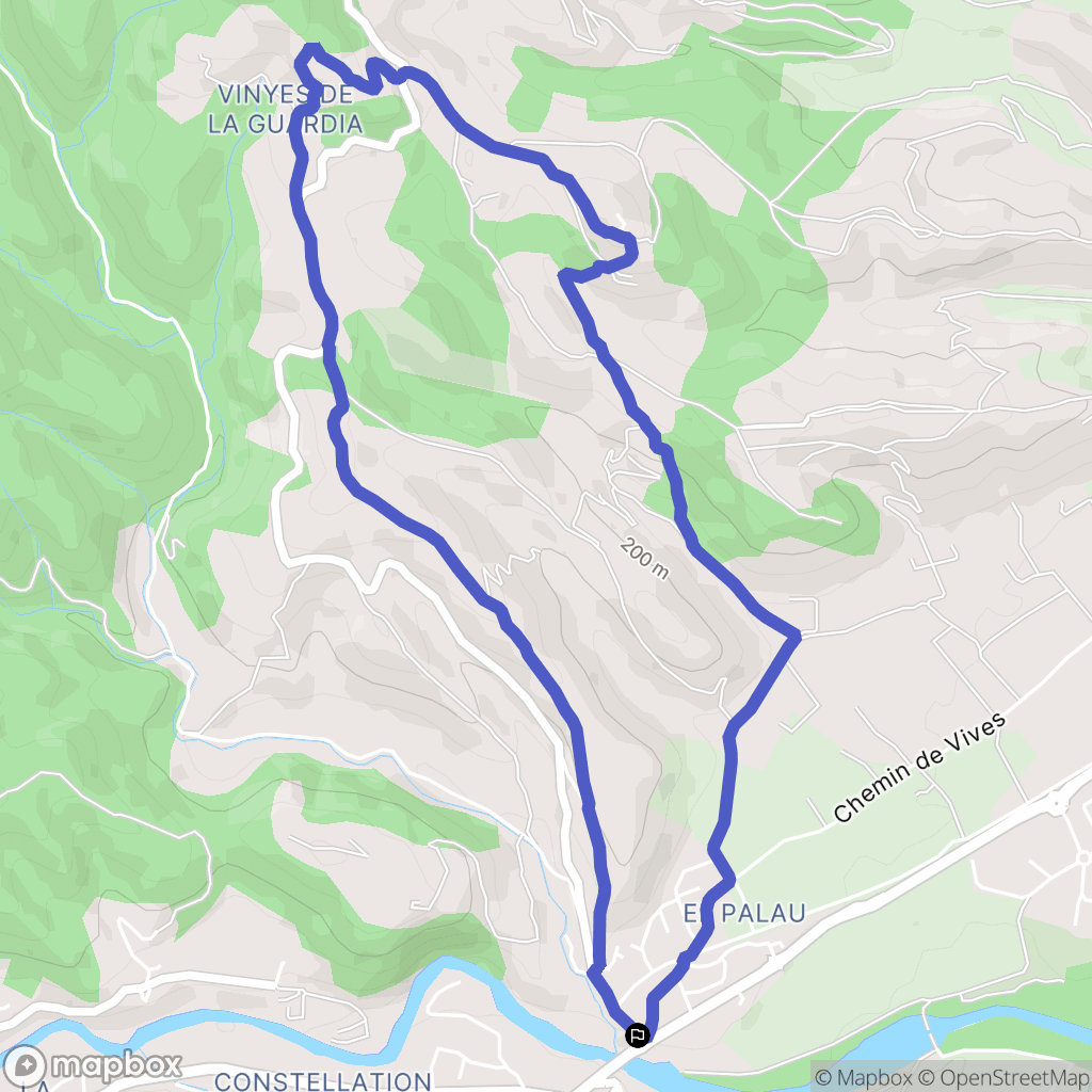 Céret : carte du parcours de randonnée - France