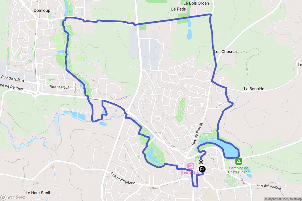 Châteaugiron : carte du parcours de randonnée - France