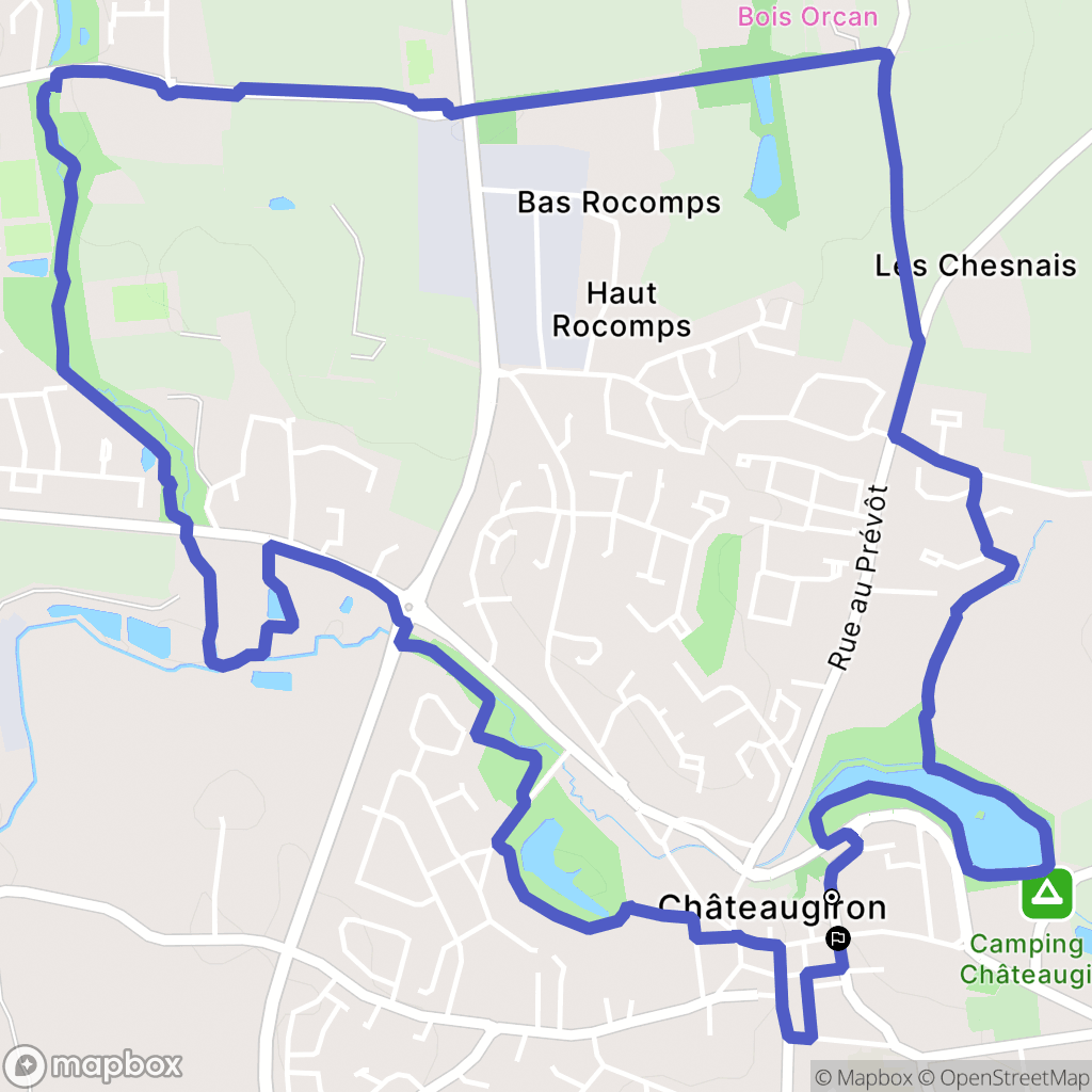 Châteaugiron : carte du parcours de randonnée - France