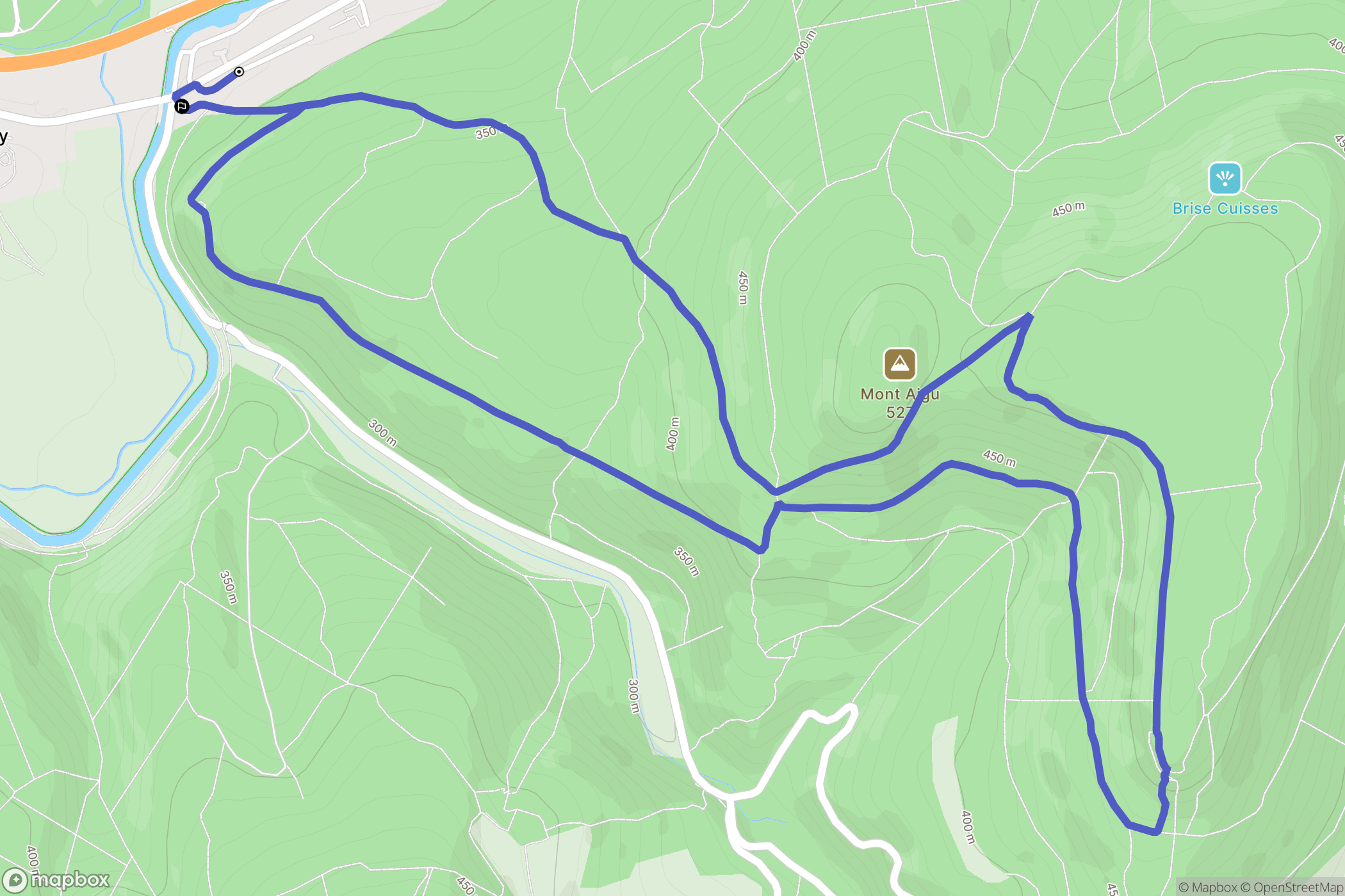 Sainte-Marie-sur-Ouche : carte du parcours de randonnée - France