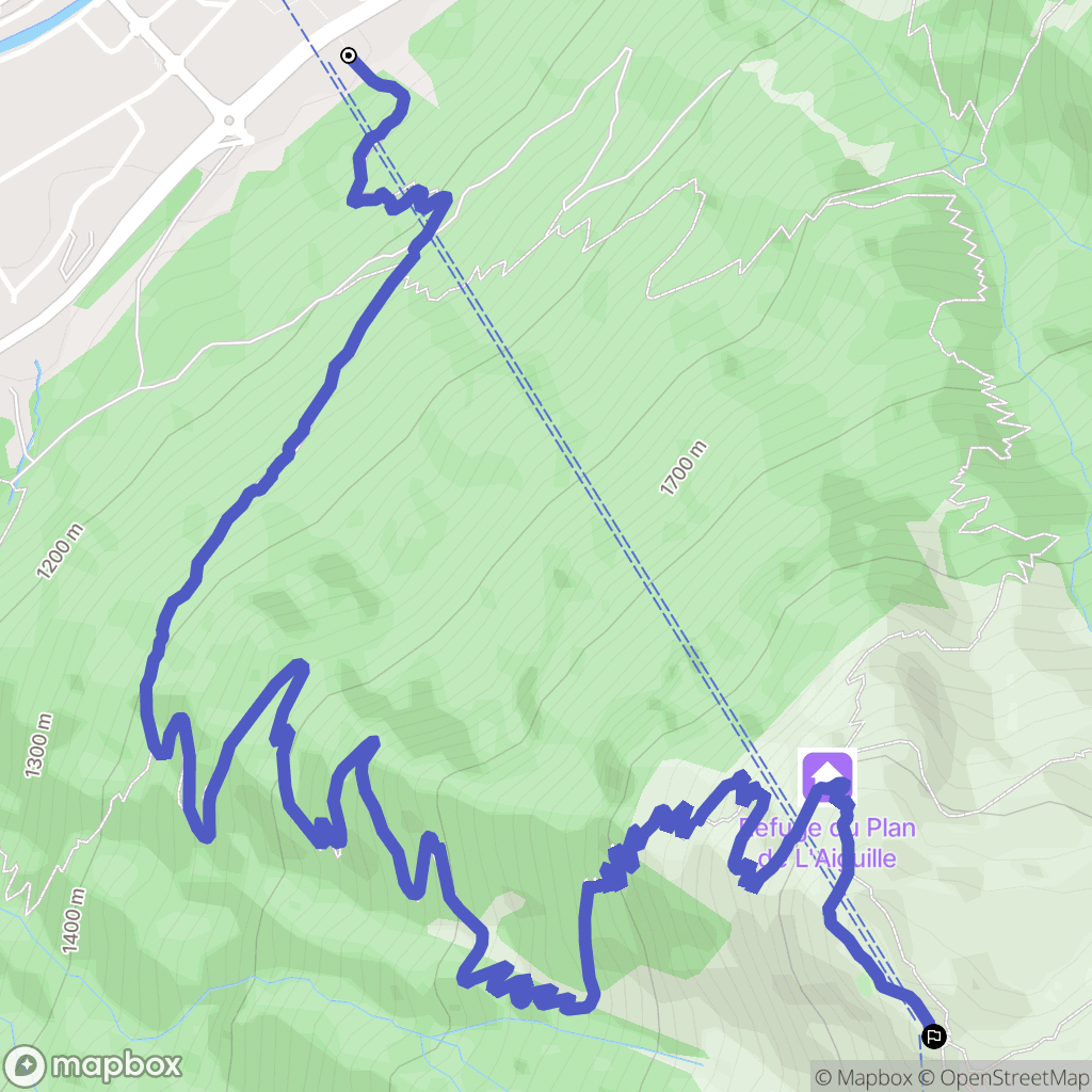 Chamonix-Mont-Blanc : carte du parcours de randonnée - France