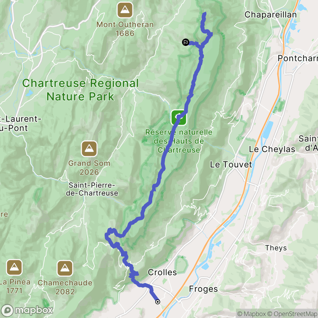 Bernin : carte du parcours de randonnée - France