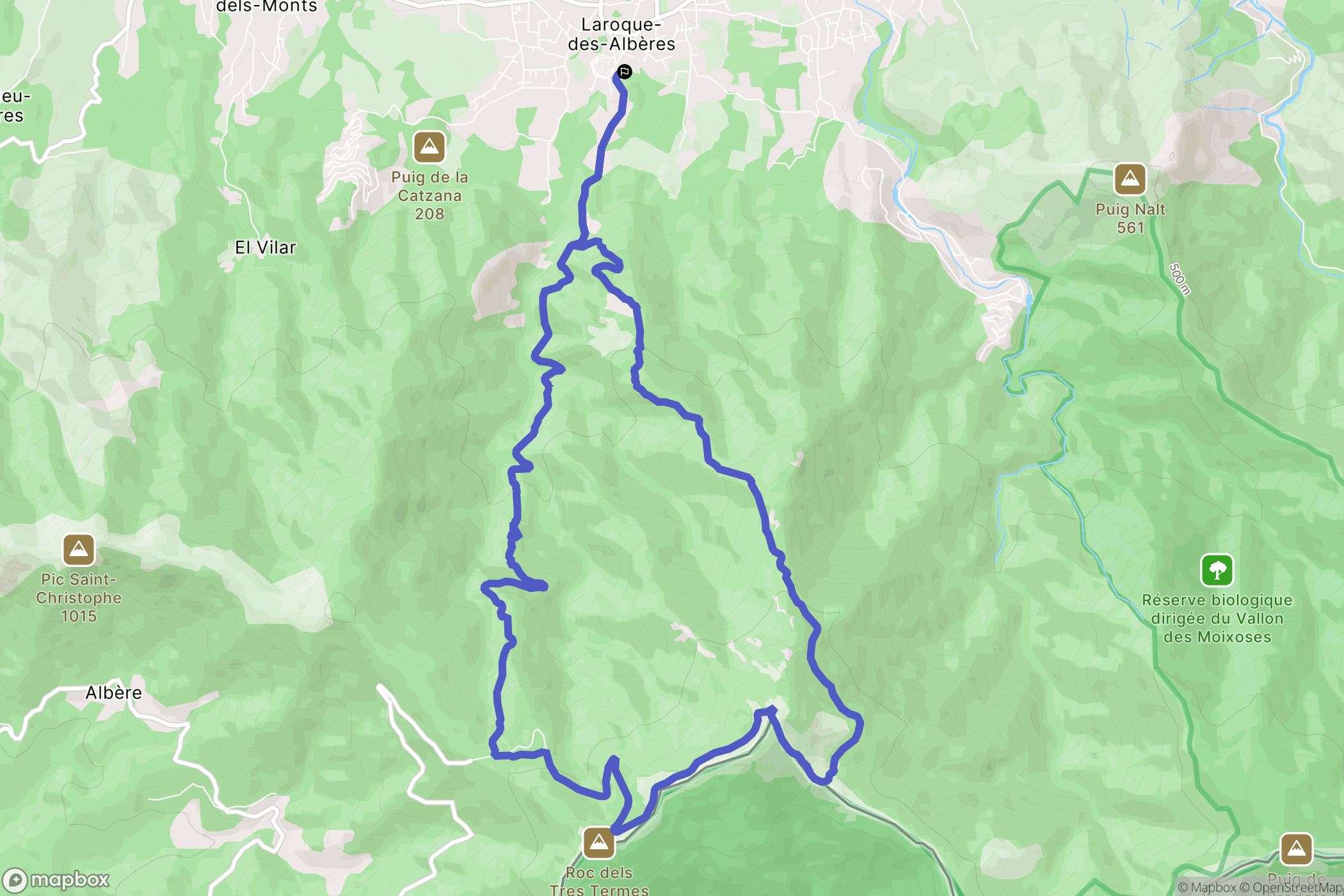 Laroque-des-Albères : carte du parcours de randonnée - France