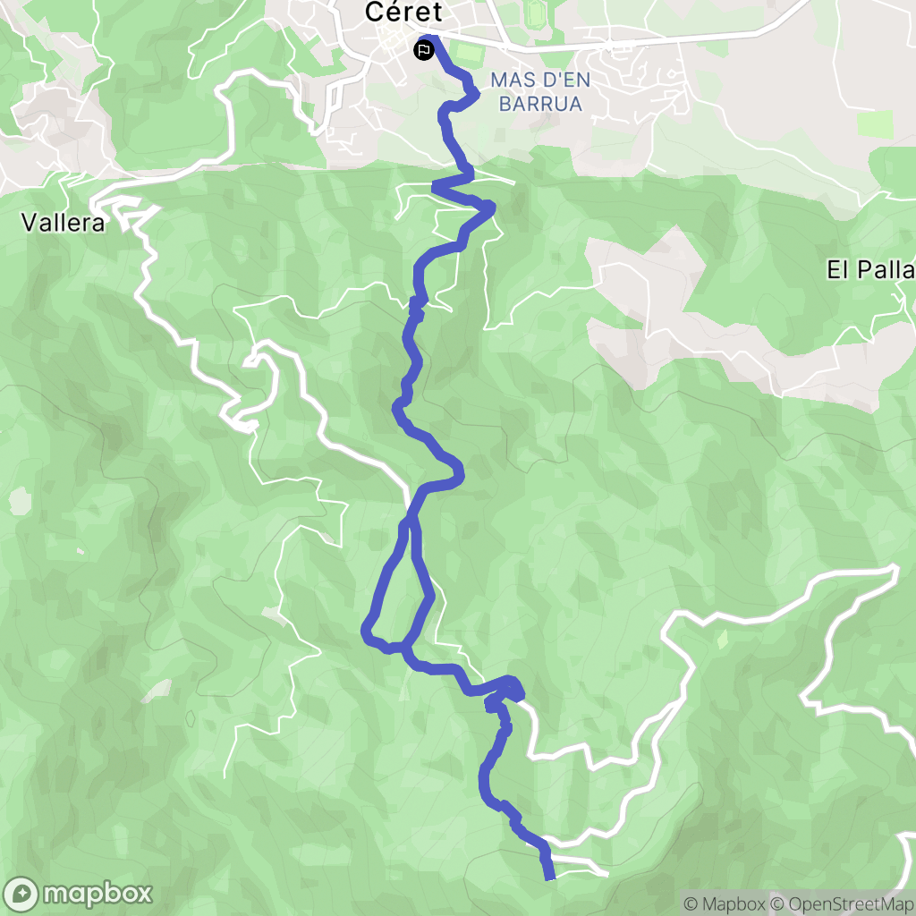 Céret : carte du parcours de randonnée - France