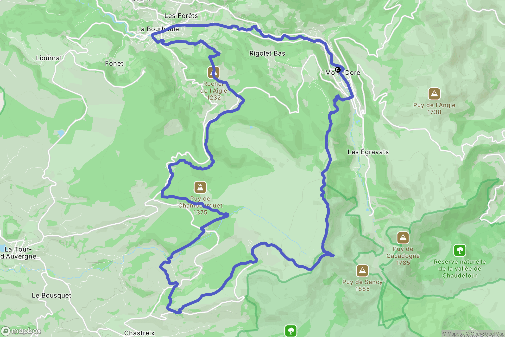 Mont-Dore : carte du parcours de randonnée - France
