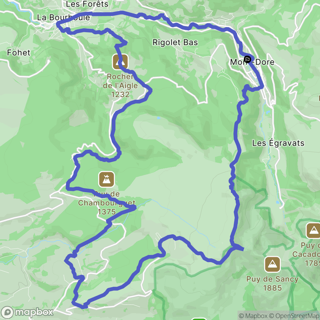 Mont-Dore : carte du parcours de randonnée - France