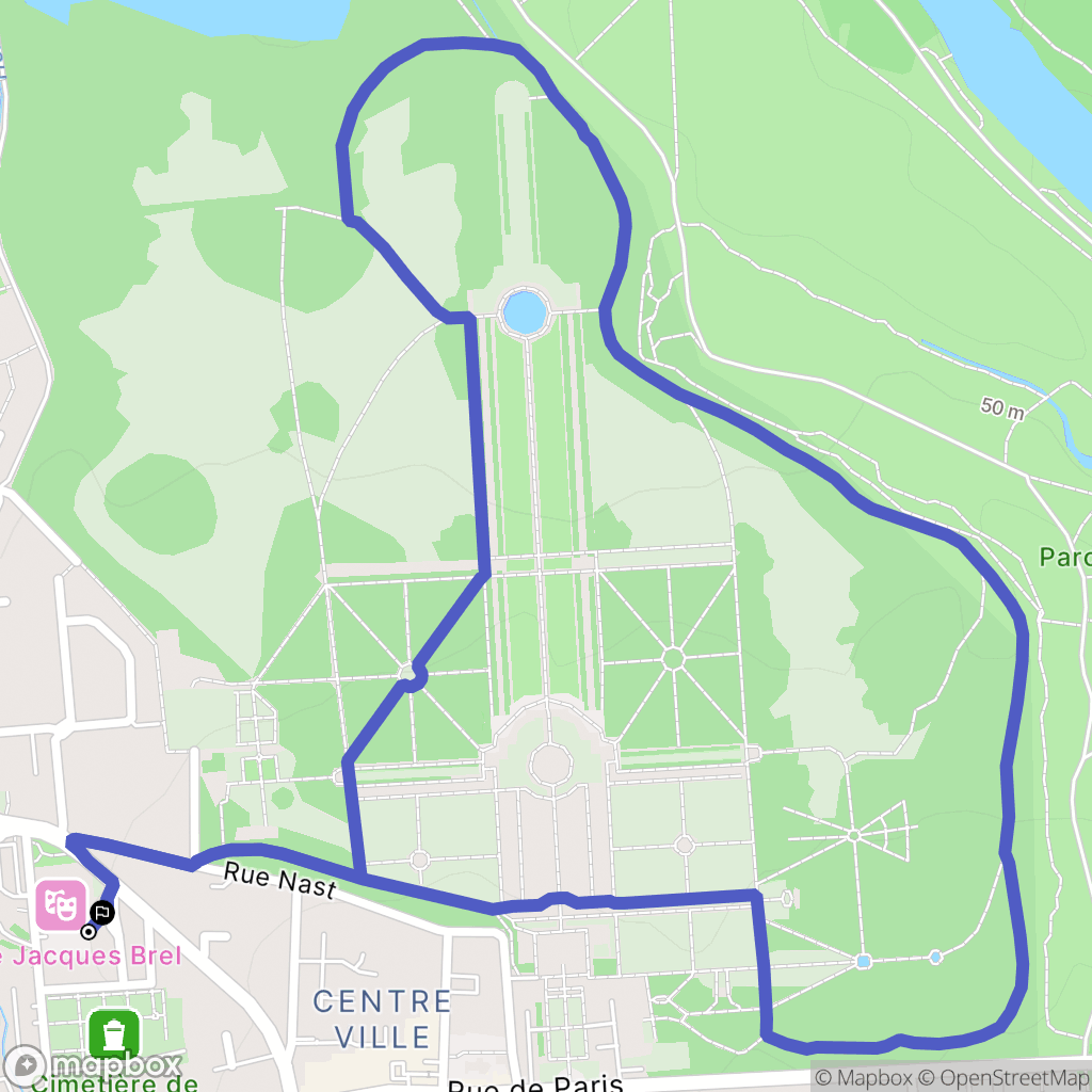 Champs-sur-Marne : carte du parcours de randonnée - France