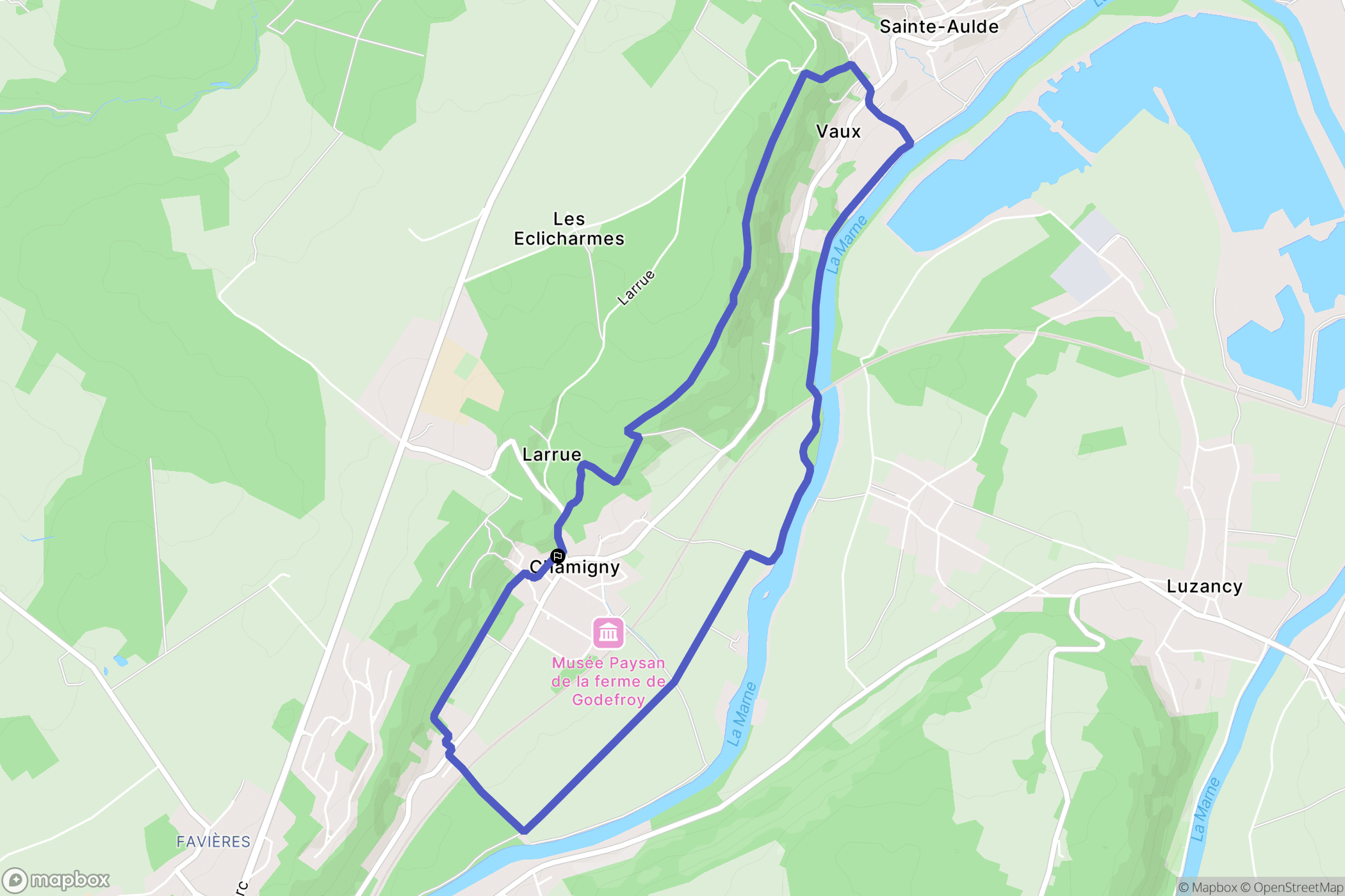 Chamigny : carte du parcours de randonnée - France