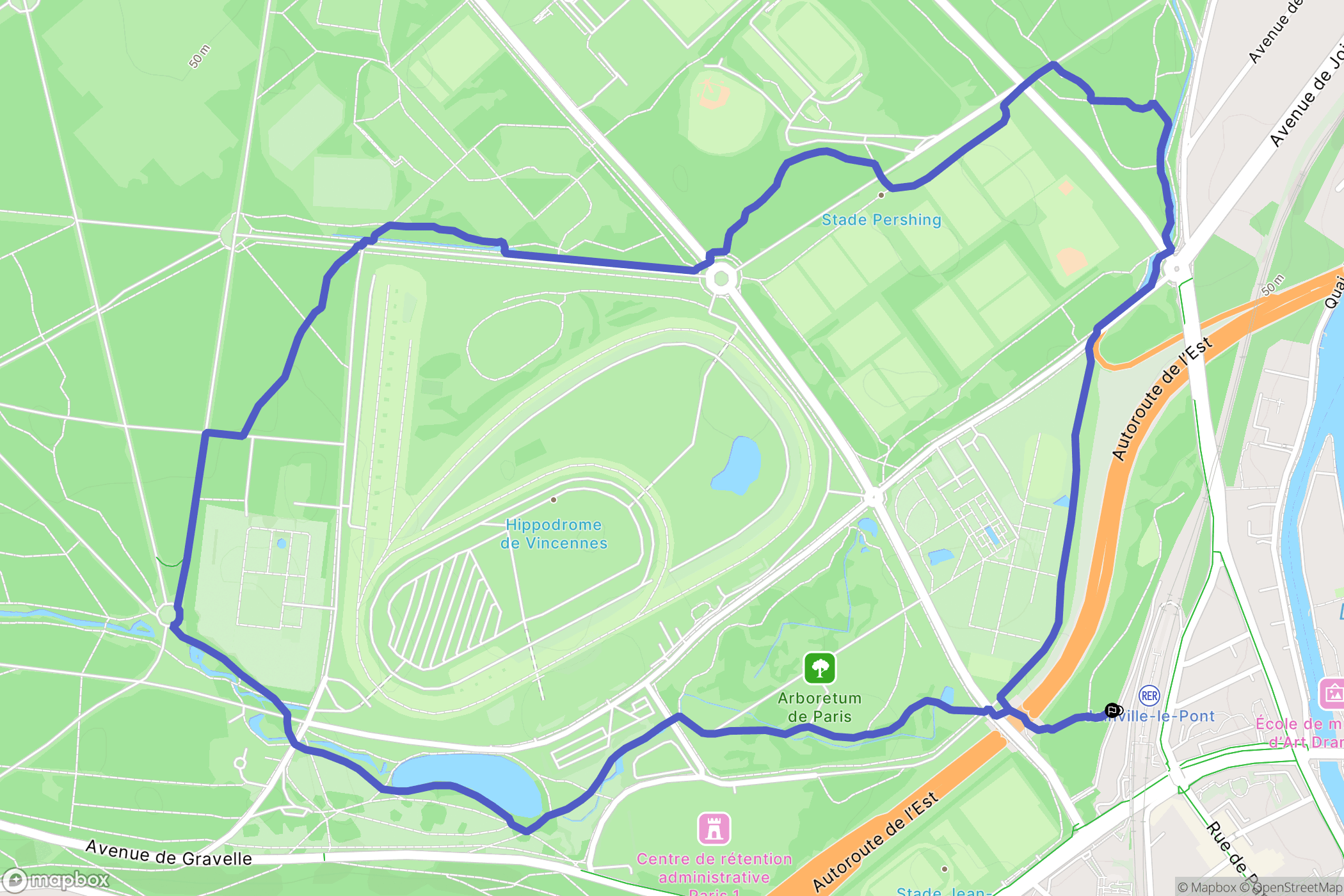 Paris : carte du parcours de randonnée - France