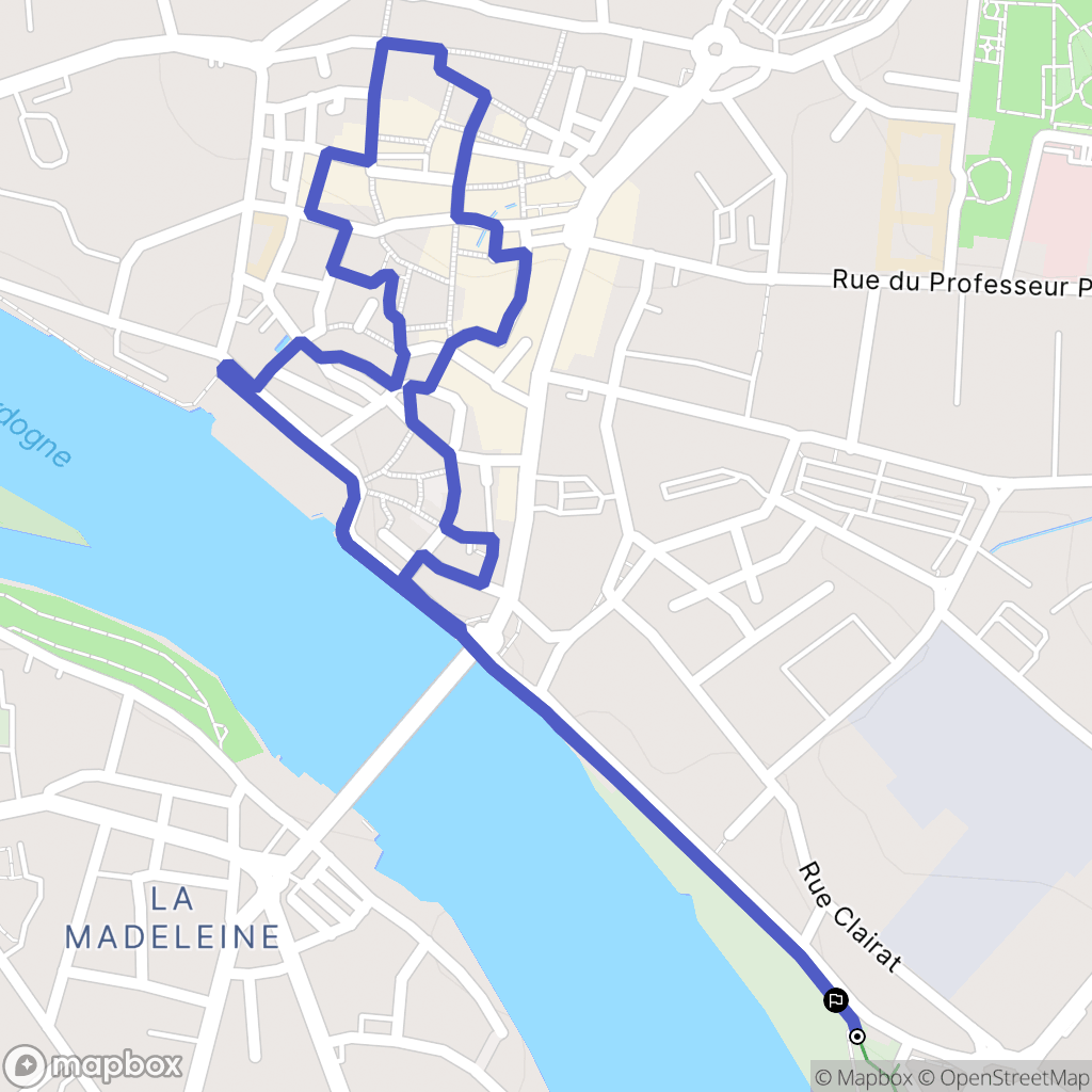 Bergerac : carte du parcours de randonnée - France