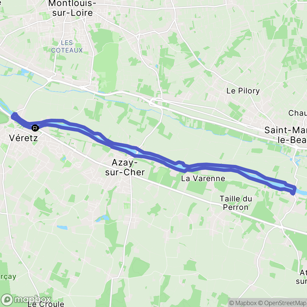 Véretz : carte du parcours de randonnée - France