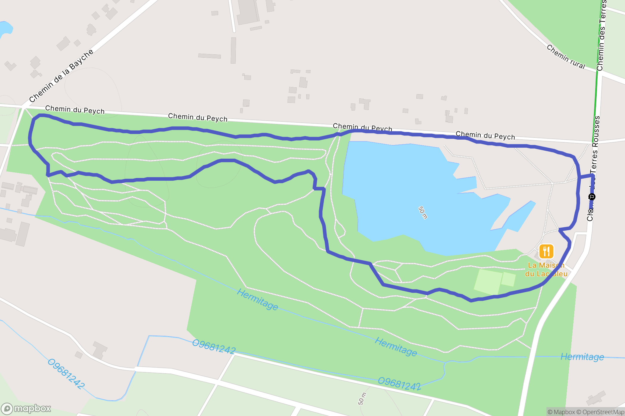 Léognan : carte du parcours de randonnée - France