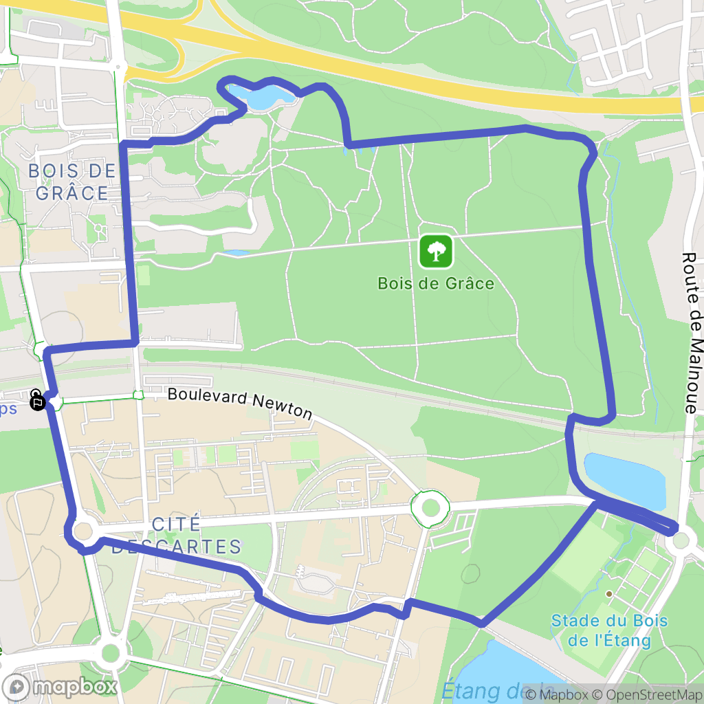 Champs-sur-Marne : carte du parcours de randonnée - France