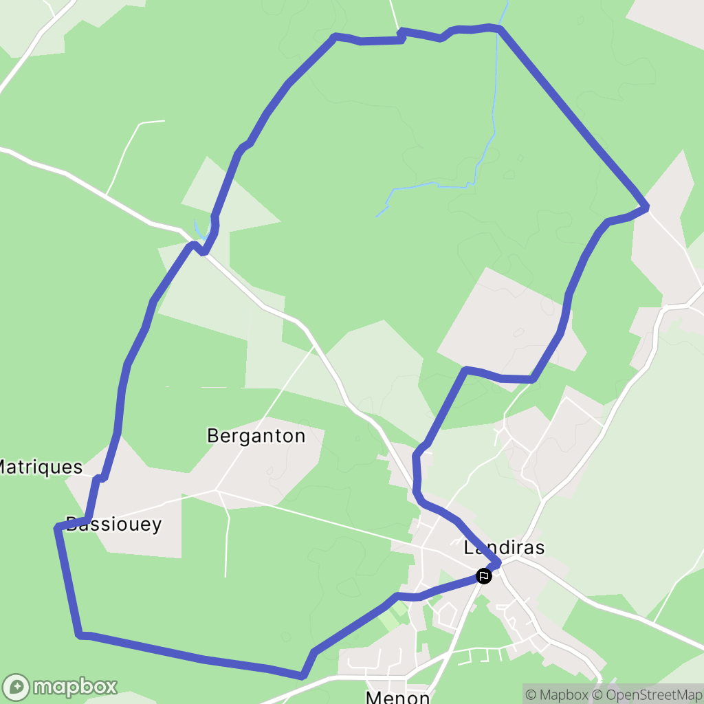 Landiras : carte du parcours de randonnée - France