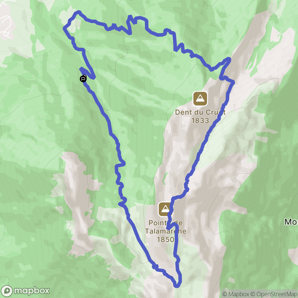 Villard Dessus : carte du parcours de randonnée - France