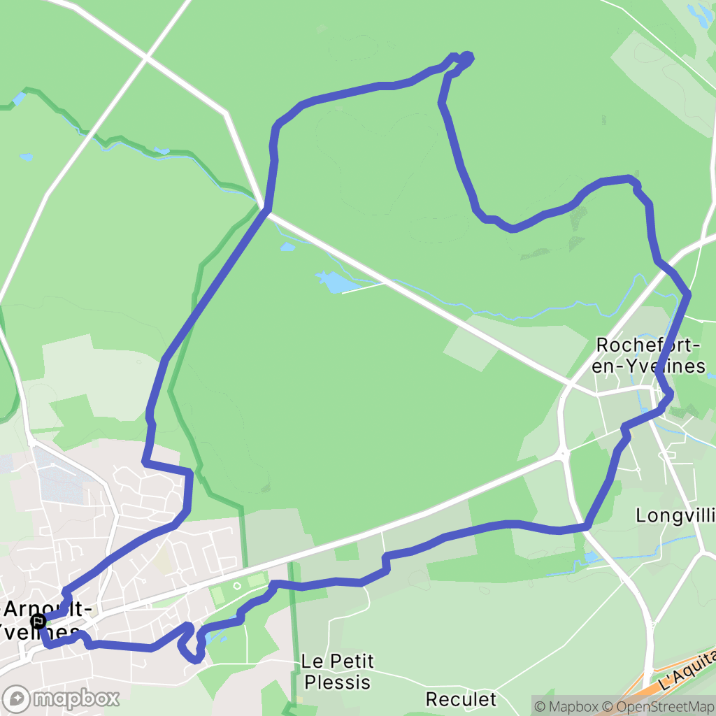 Saint-Arnoult-en-Yvelines : carte du parcours de randonnée - France