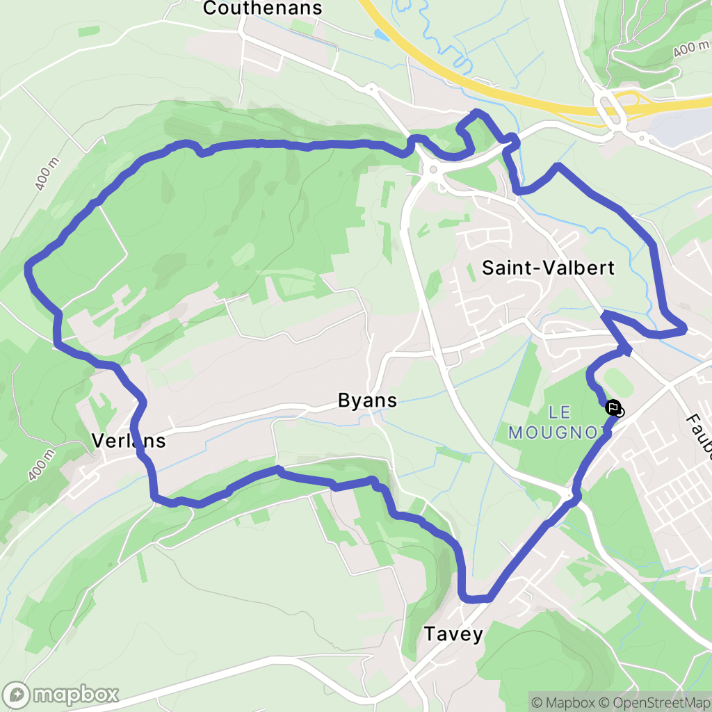 Héricourt : carte du parcours de randonnée - France