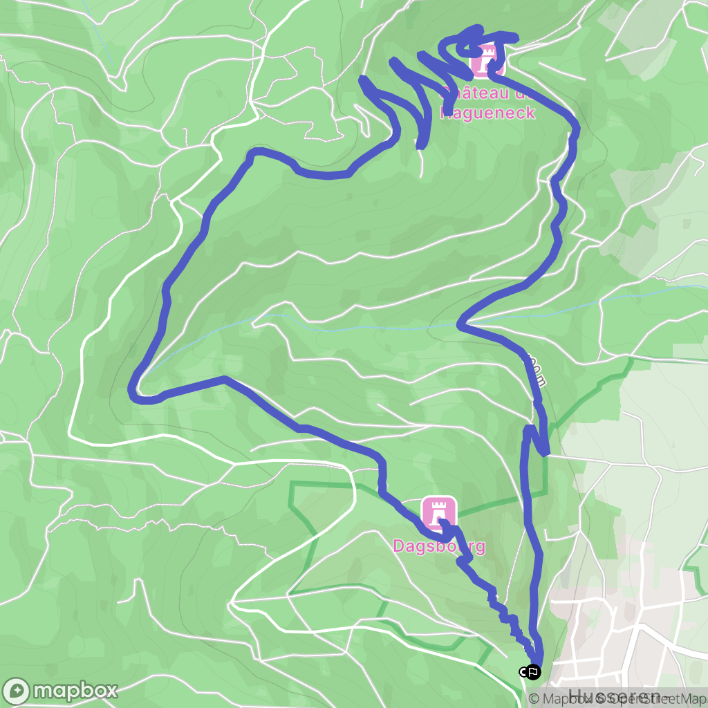 Husseren-les-Châteaux : carte du parcours de randonnée - France