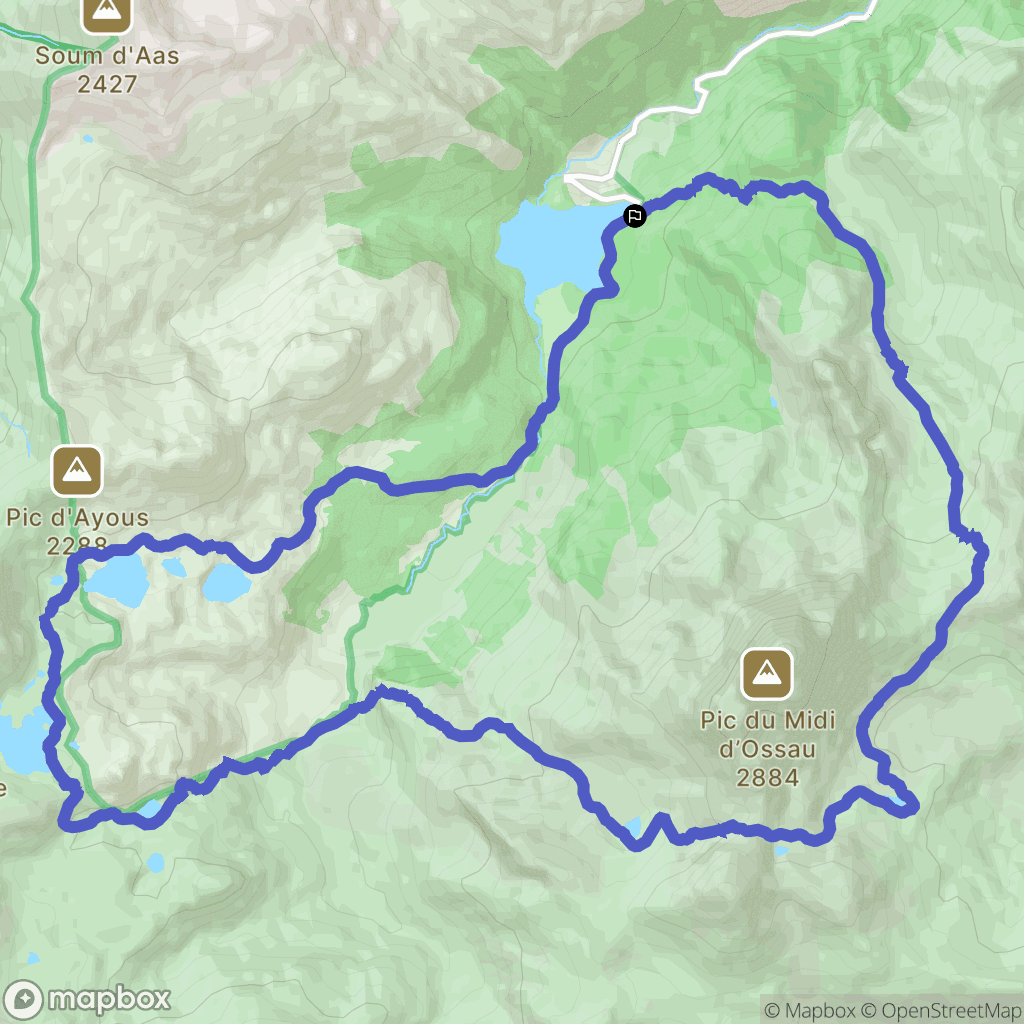 Laruns : carte du parcours de randonnée - France
