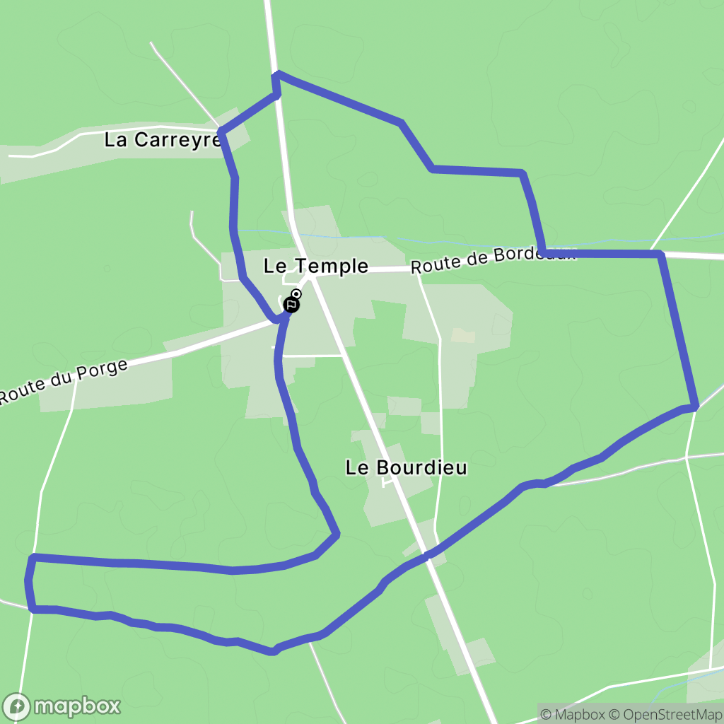 Le Temple : carte du parcours de randonnée - France