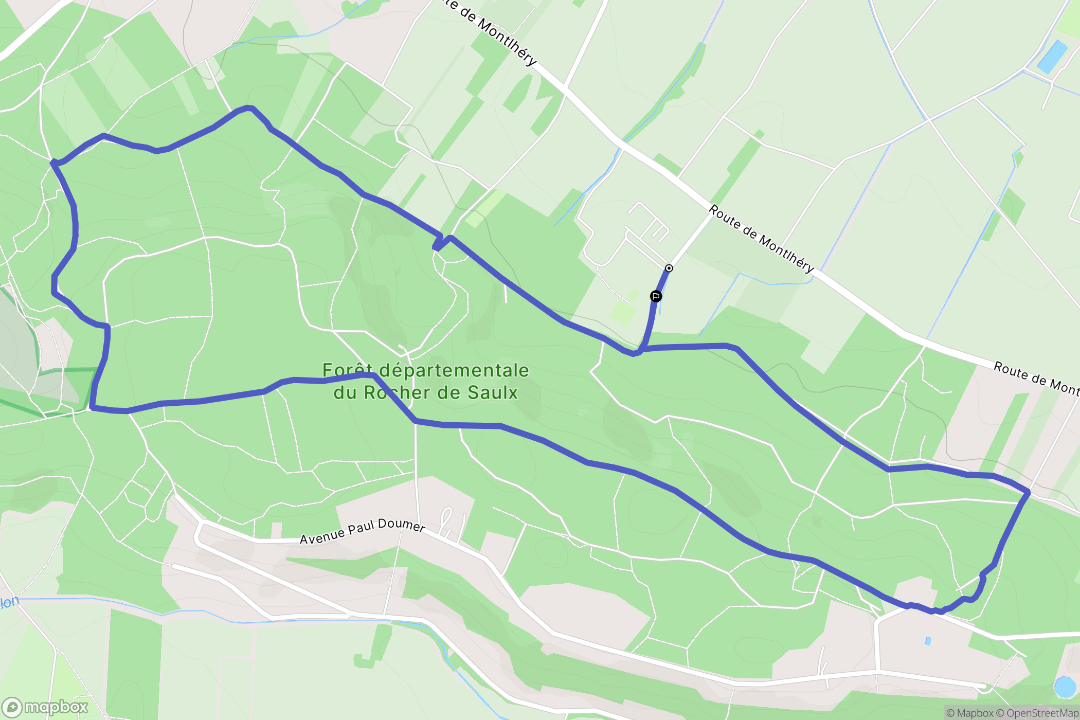 Saulx-les-Chartreux : carte du parcours de randonnée - France