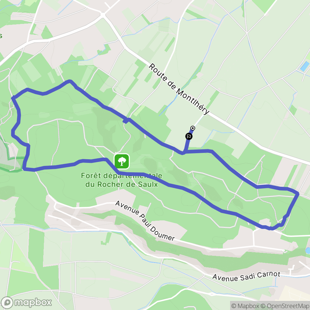 Saulx-les-Chartreux : carte du parcours de randonnée - France