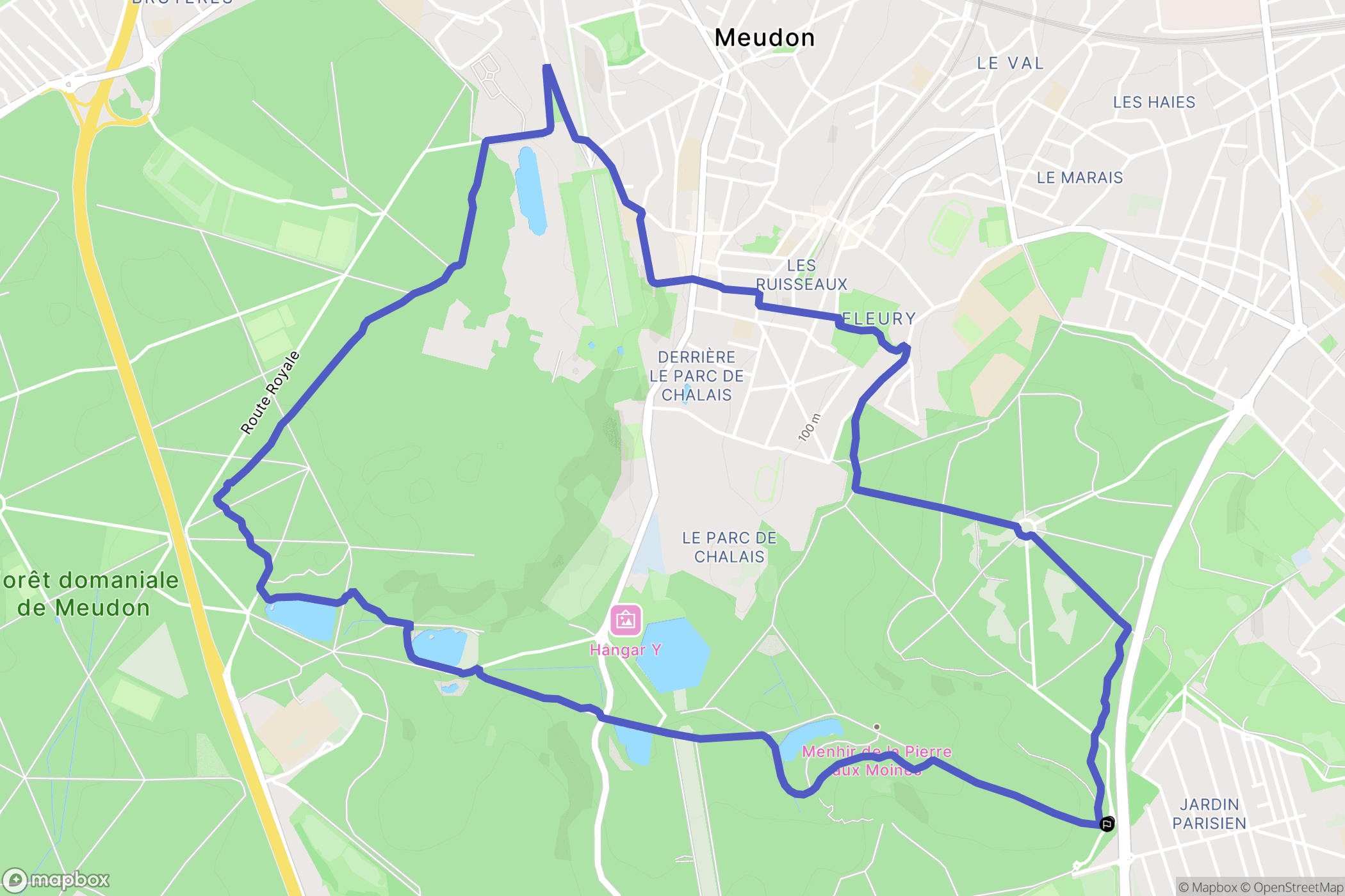 Clamart : carte du parcours de randonnée - France