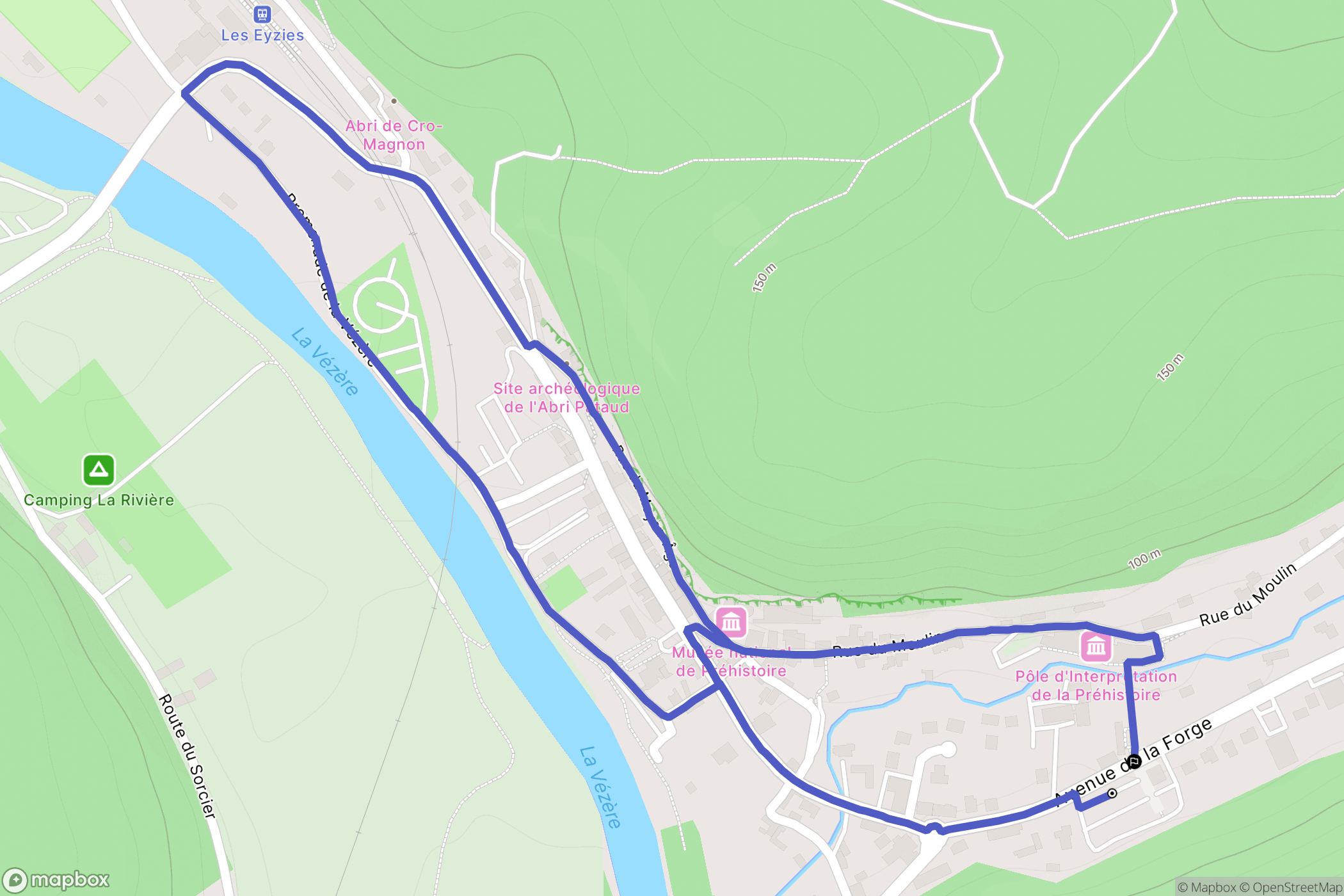 Les Eyzies-de-Tayac: routekaart voor buitenactiviteiten - France