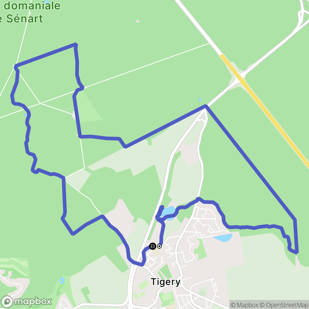 Tigery : carte du parcours de randonnée - France