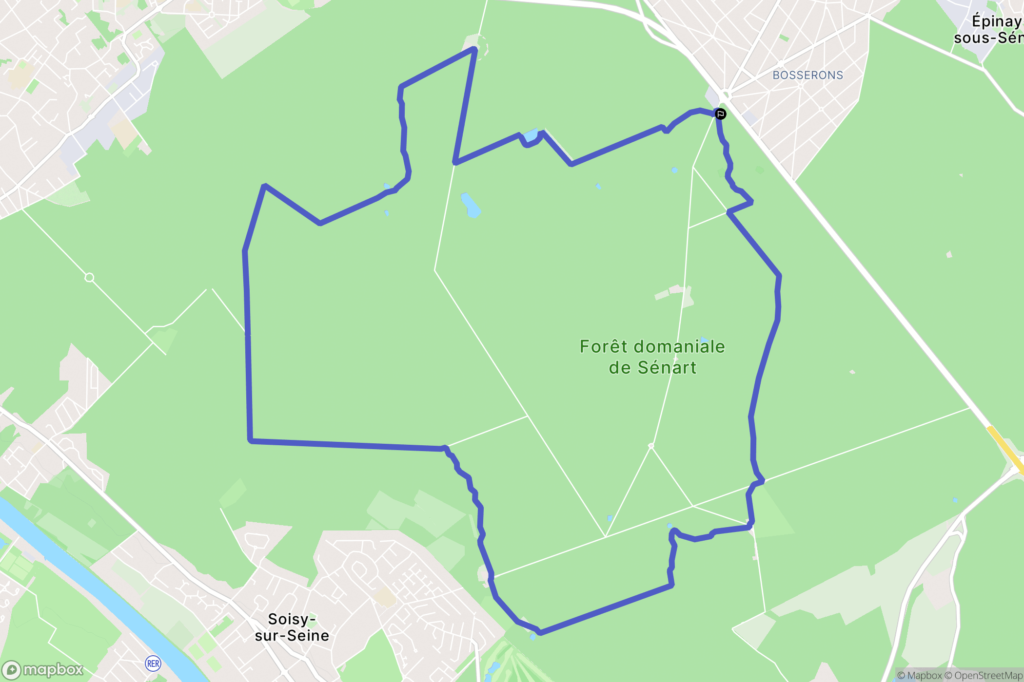Brunoy : carte du parcours de randonnée - France
