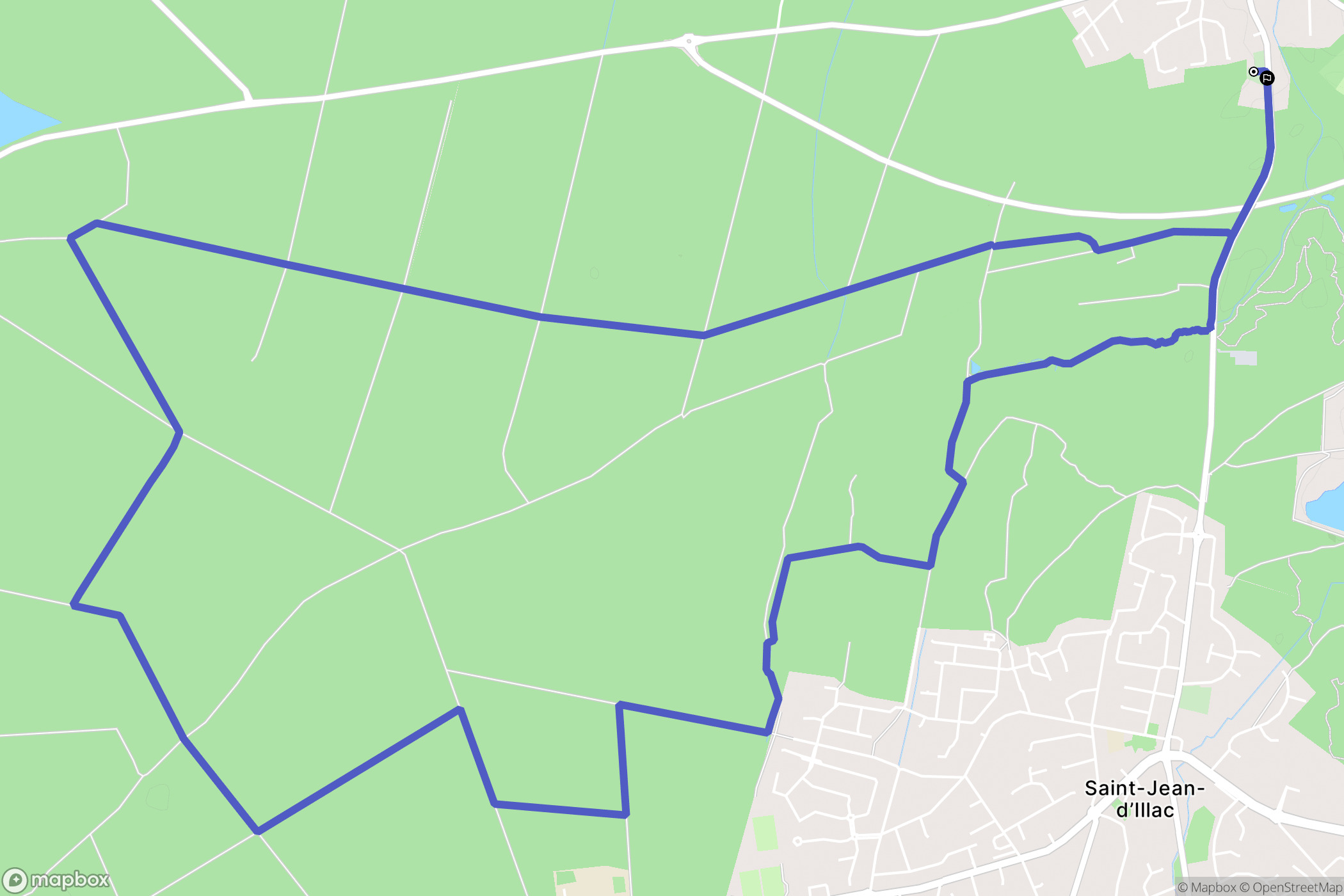 Martignas-sur-Jalle : carte du parcours de randonnée - France