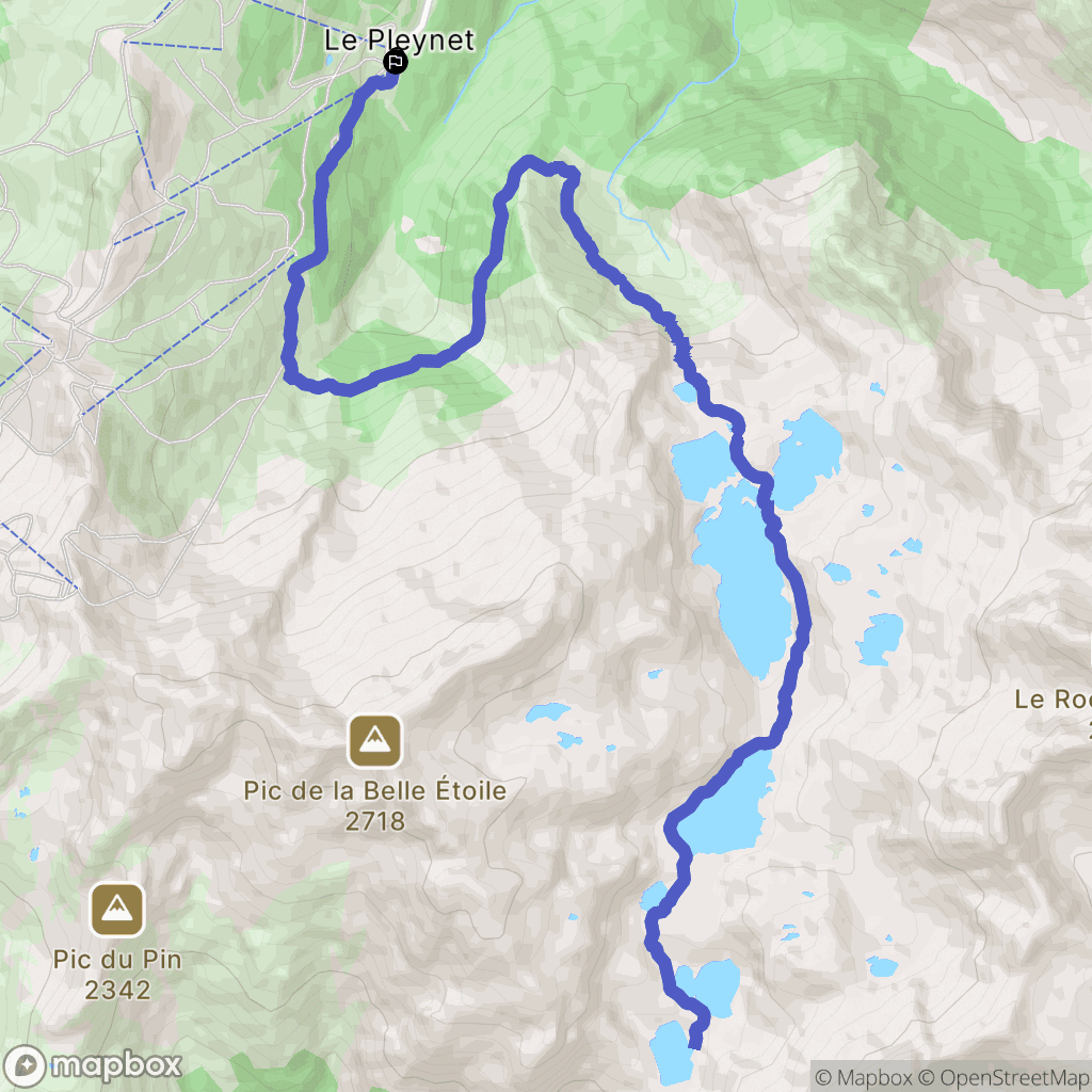 Le Haut-Bréda : carte du parcours de randonnée - France