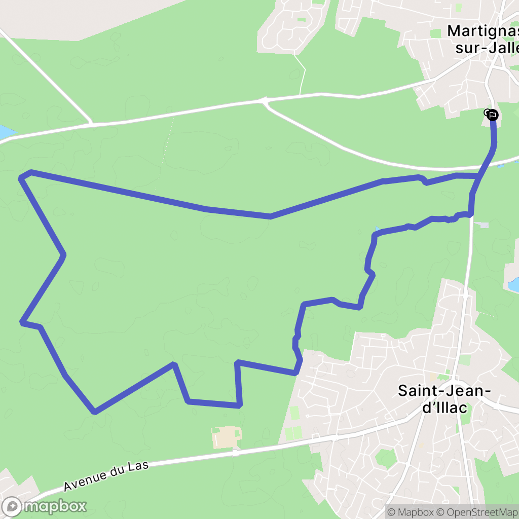 Martignas-sur-Jalle : carte du parcours de randonnée - France