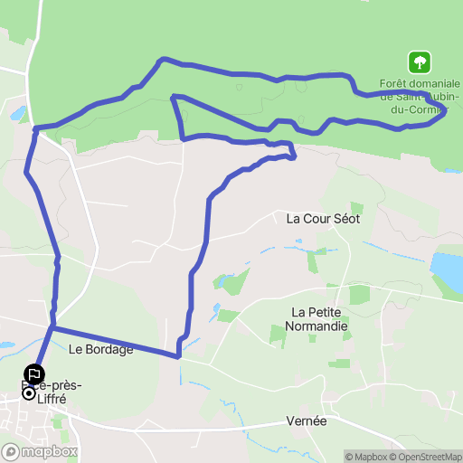 Ercé-près(Liffré : carte du parcours de randonnée - France