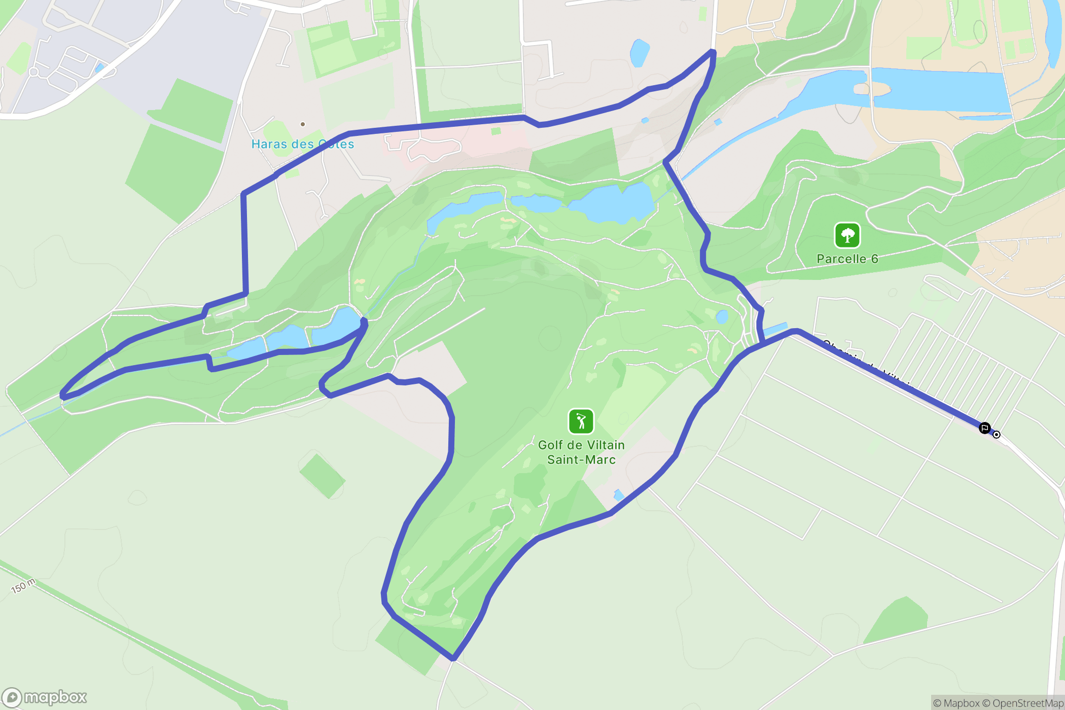 Saclay : carte du parcours de randonnée - France