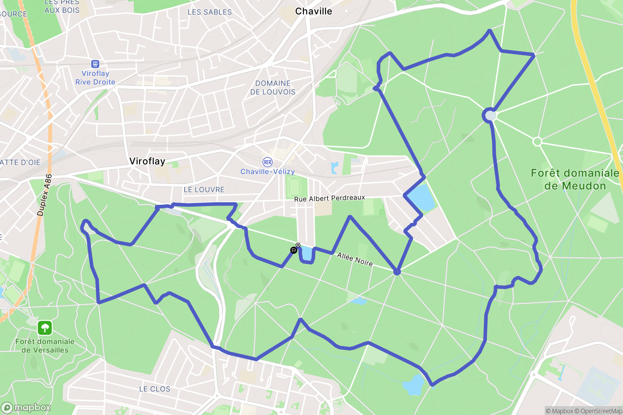 Vélizy-Villacoublay : carte du parcours de randonnée - France