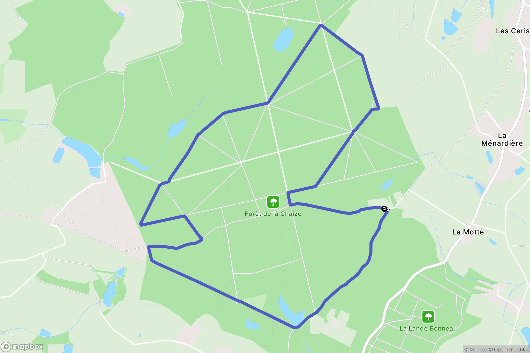 Fougeré : carte du parcours de randonnée - France
